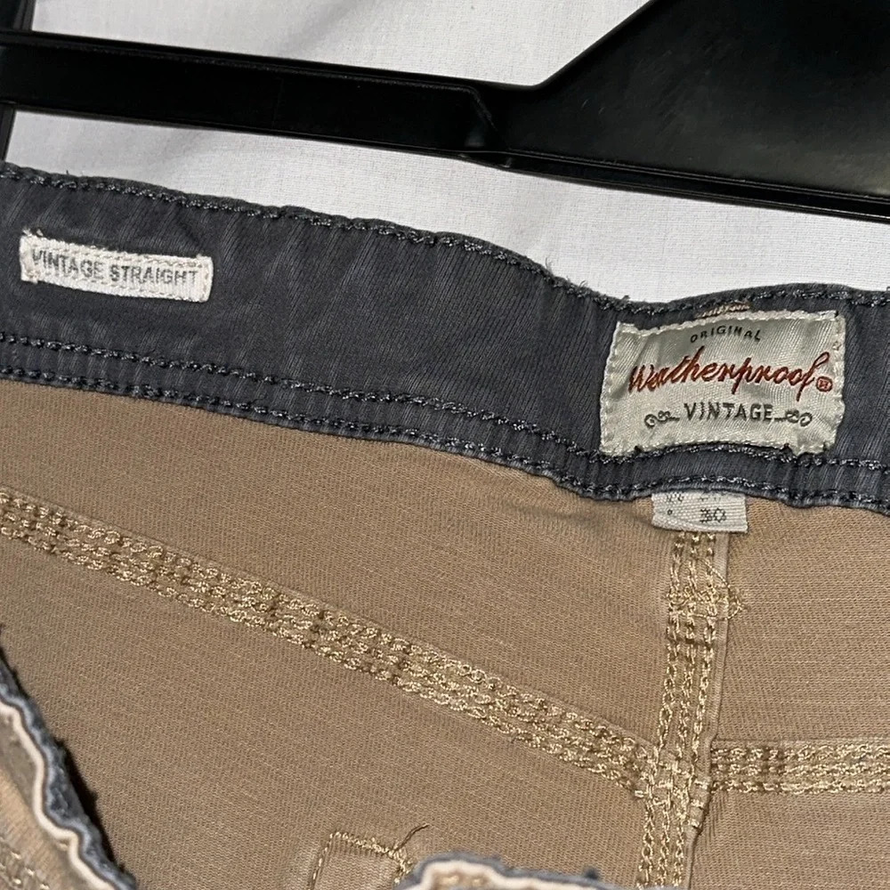 men's tan / brown Weatherproof vintage straight jeans size 36x30 - Picture 3 of 4